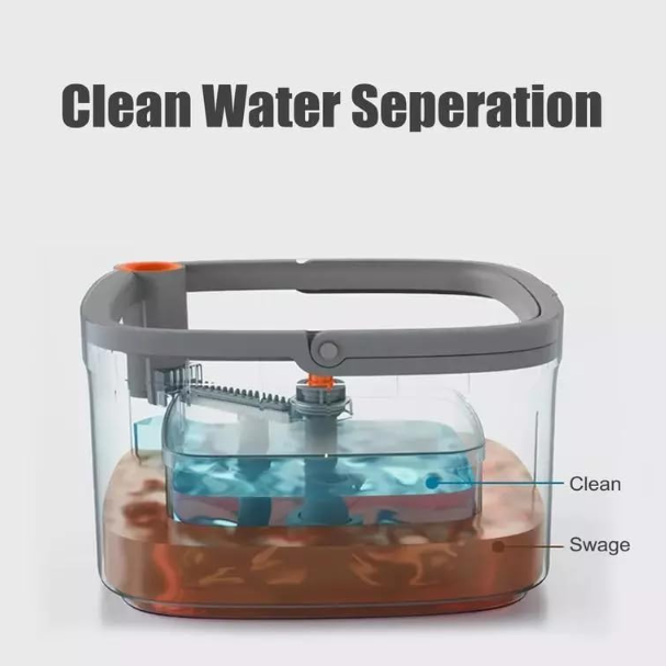 Water separation device with clear container and brown bottom, labeled 'Clean' and 'Swage'.