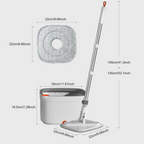 Measurement chart of a cleaning tool with dimensions labeled on a white background